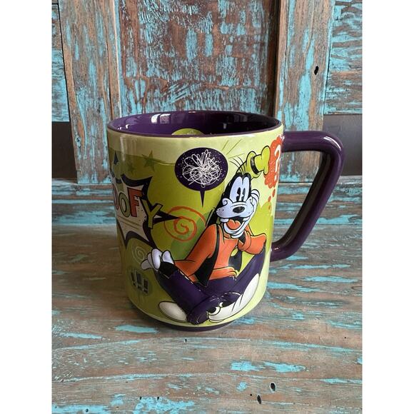 Disney Store Goofy Embossed 3D Mug Gawrsh Green Purple Purple Green Orange 16 Oz - Picture 1 of 8